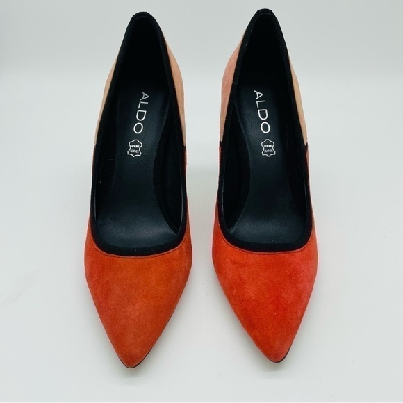 Aldo Suede Leather Color Block Heels Pumps, Sz 6.5 - Picture 3 of 15